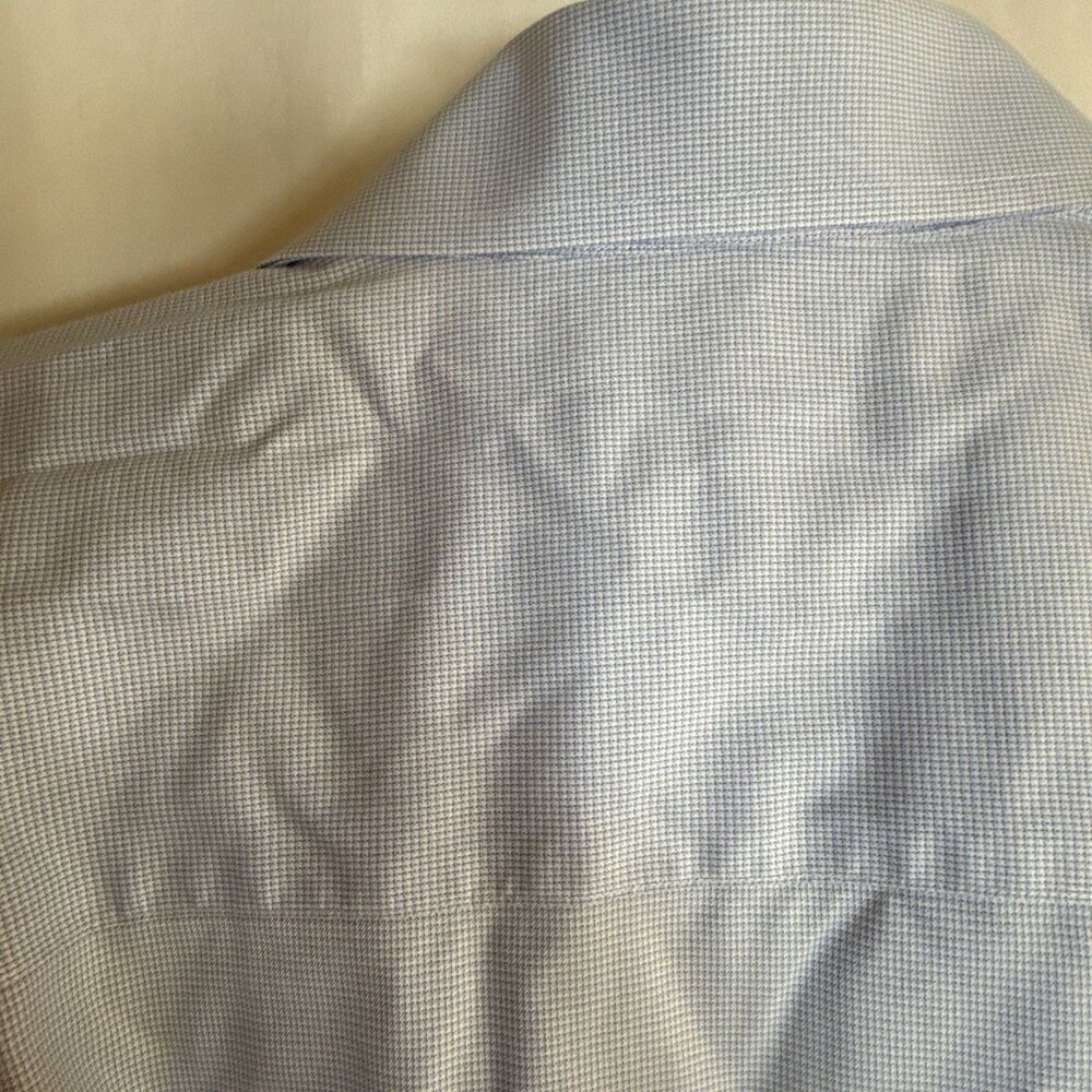 Men’s David Donahue Blue Check Long Sleeve Size 34/35 Preowned - Picture 16 of 16
